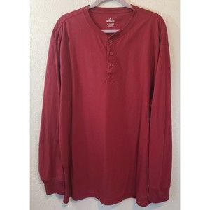 RedHead Henley Shirt Mens XL Red Pullover Long Sleeve Casual Outdoor